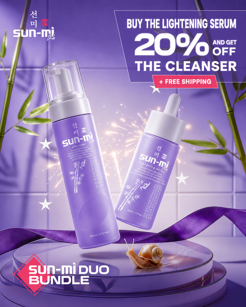 Sun-Mi Brightening Duo — Lightening Serum + 20% Off Cleanser