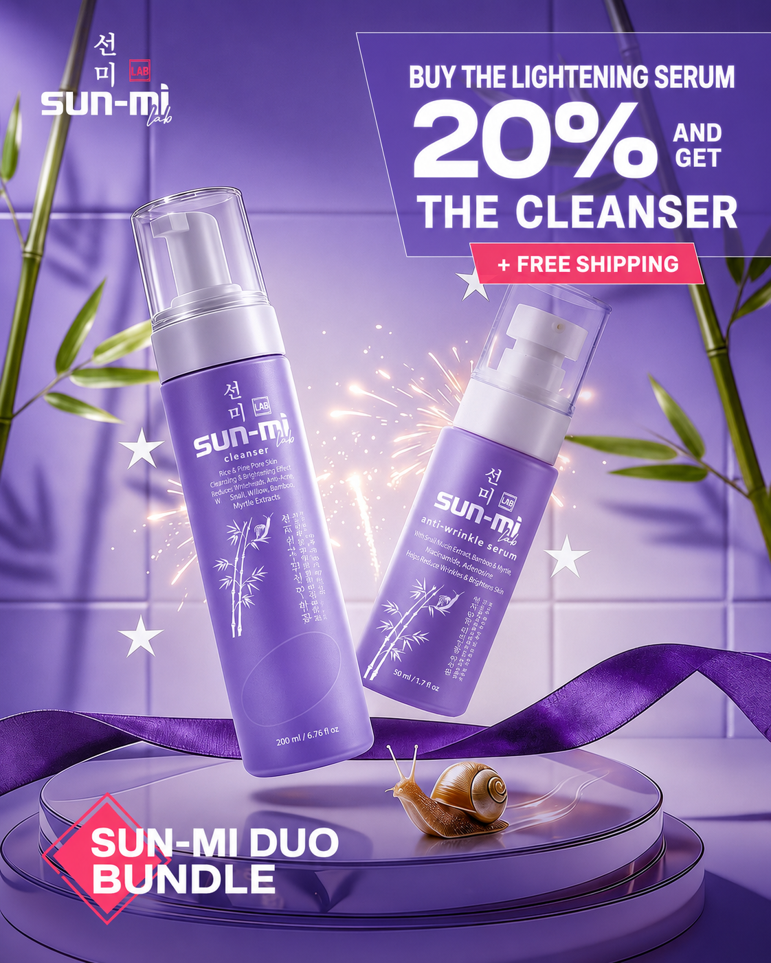 Sun-Mi Age-Defense Duo — Anti-Wrinkle Serum & Cleanser